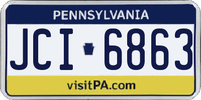 PA license plate JCI6863