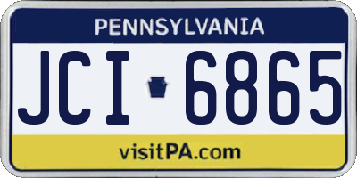 PA license plate JCI6865