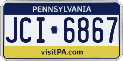 PA license plate JCI6867