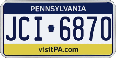 PA license plate JCI6870