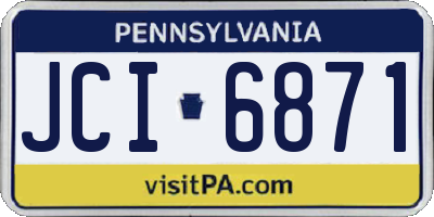 PA license plate JCI6871