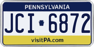 PA license plate JCI6872