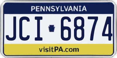 PA license plate JCI6874