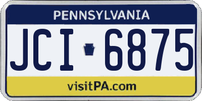 PA license plate JCI6875