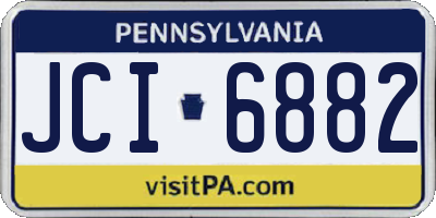 PA license plate JCI6882