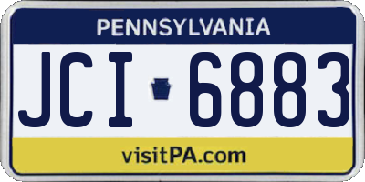 PA license plate JCI6883