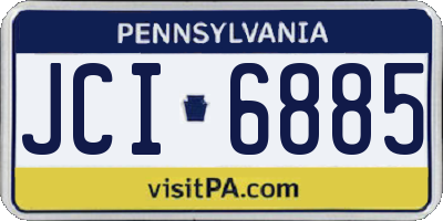 PA license plate JCI6885
