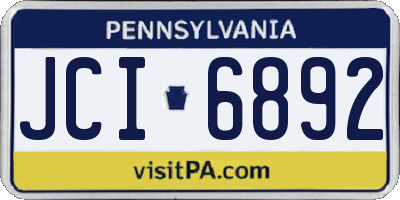 PA license plate JCI6892