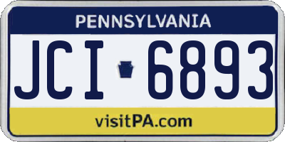 PA license plate JCI6893