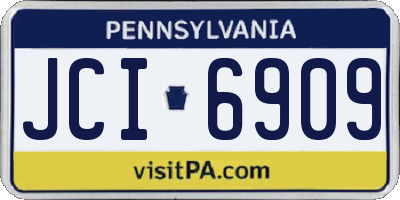 PA license plate JCI6909