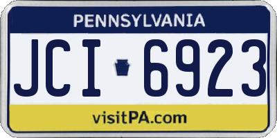 PA license plate JCI6923