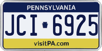 PA license plate JCI6925