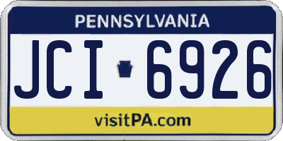 PA license plate JCI6926
