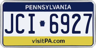 PA license plate JCI6927