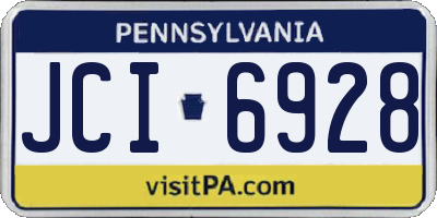 PA license plate JCI6928