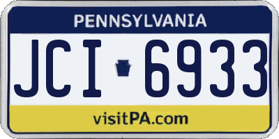 PA license plate JCI6933