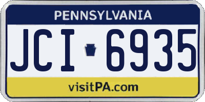 PA license plate JCI6935