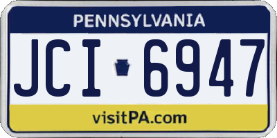 PA license plate JCI6947