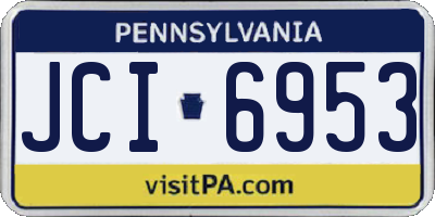 PA license plate JCI6953