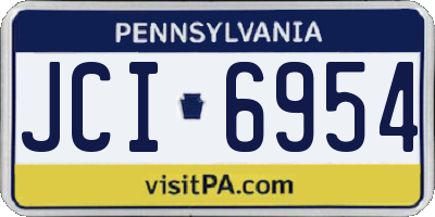 PA license plate JCI6954