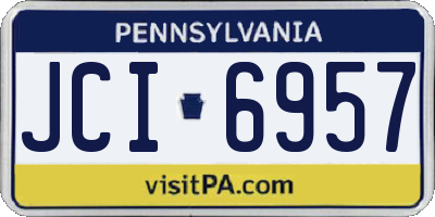 PA license plate JCI6957