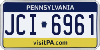PA license plate JCI6961