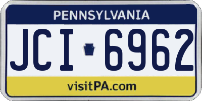 PA license plate JCI6962