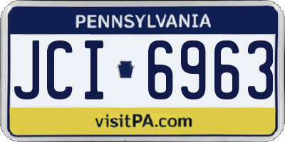 PA license plate JCI6963