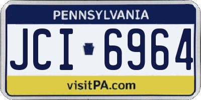 PA license plate JCI6964