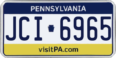 PA license plate JCI6965