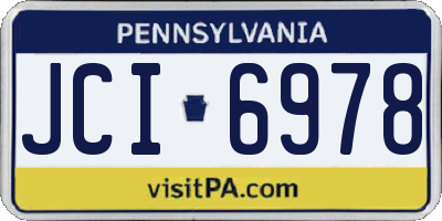 PA license plate JCI6978