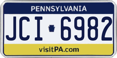 PA license plate JCI6982