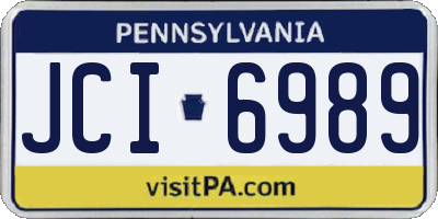 PA license plate JCI6989
