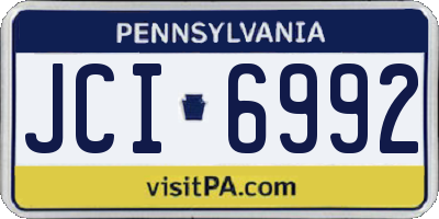 PA license plate JCI6992
