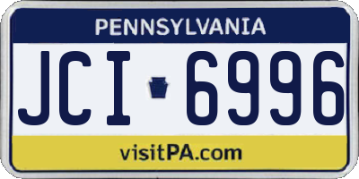 PA license plate JCI6996