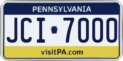 PA license plate JCI7000