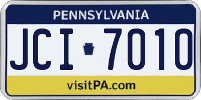 PA license plate JCI7010