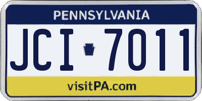 PA license plate JCI7011