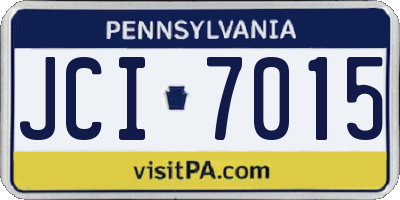PA license plate JCI7015