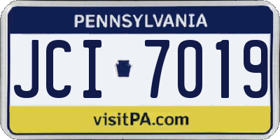 PA license plate JCI7019