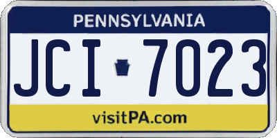 PA license plate JCI7023