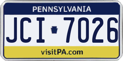 PA license plate JCI7026