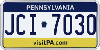 PA license plate JCI7030
