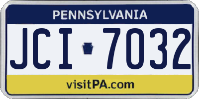PA license plate JCI7032