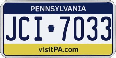 PA license plate JCI7033