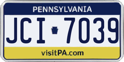 PA license plate JCI7039