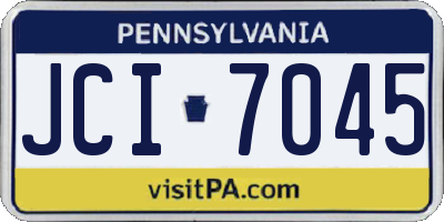PA license plate JCI7045