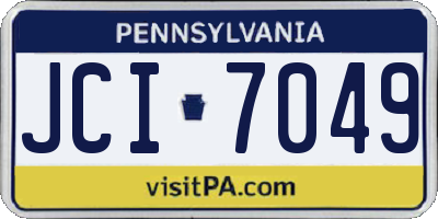 PA license plate JCI7049