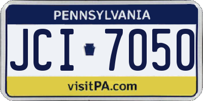 PA license plate JCI7050
