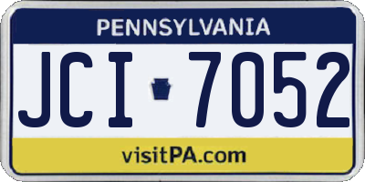 PA license plate JCI7052